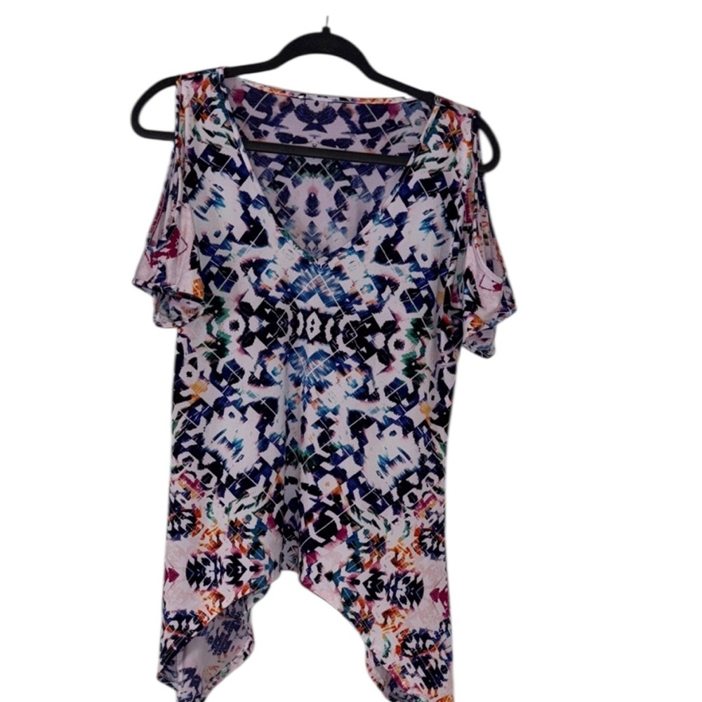 Boston Proper Colorful Patterned Blouse